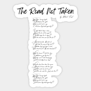 "The Road Not Taken" by Robert Frost Sticker